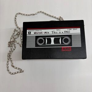 Retro Black Cassette Tape Crossbody Bag